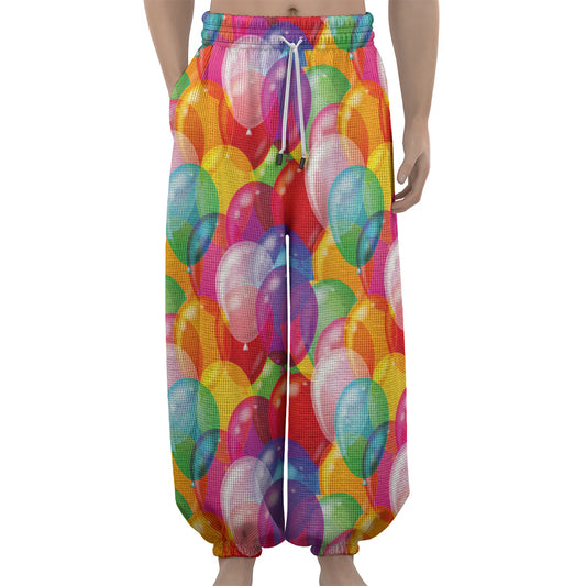 Colorful Balloon Pattern Print Lantern Pants