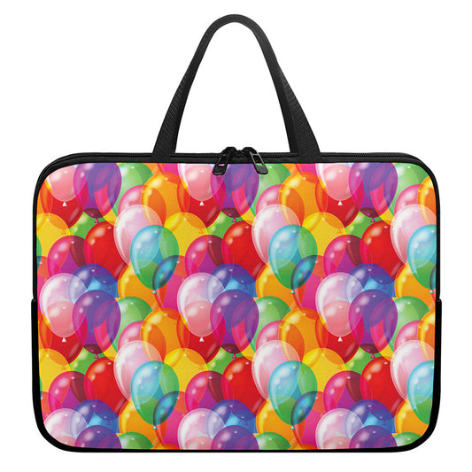 Colorful Balloon Pattern Print Laptop Sleeve With Handle