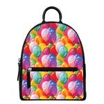 Colorful Balloon Pattern Print Leather Backpack
