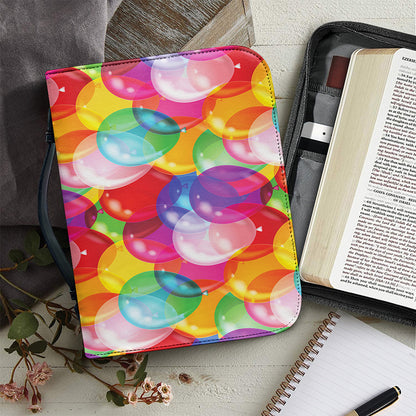 Colorful Balloon Pattern Print Leather Bible Cover