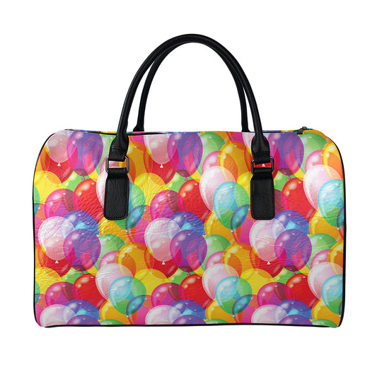 Colorful Balloon Pattern Print Leather Duffle Bag