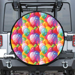 Colorful Balloon Pattern Print Leather Spare Tire Cover