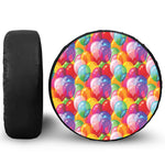 Colorful Balloon Pattern Print Leather Spare Tire Cover