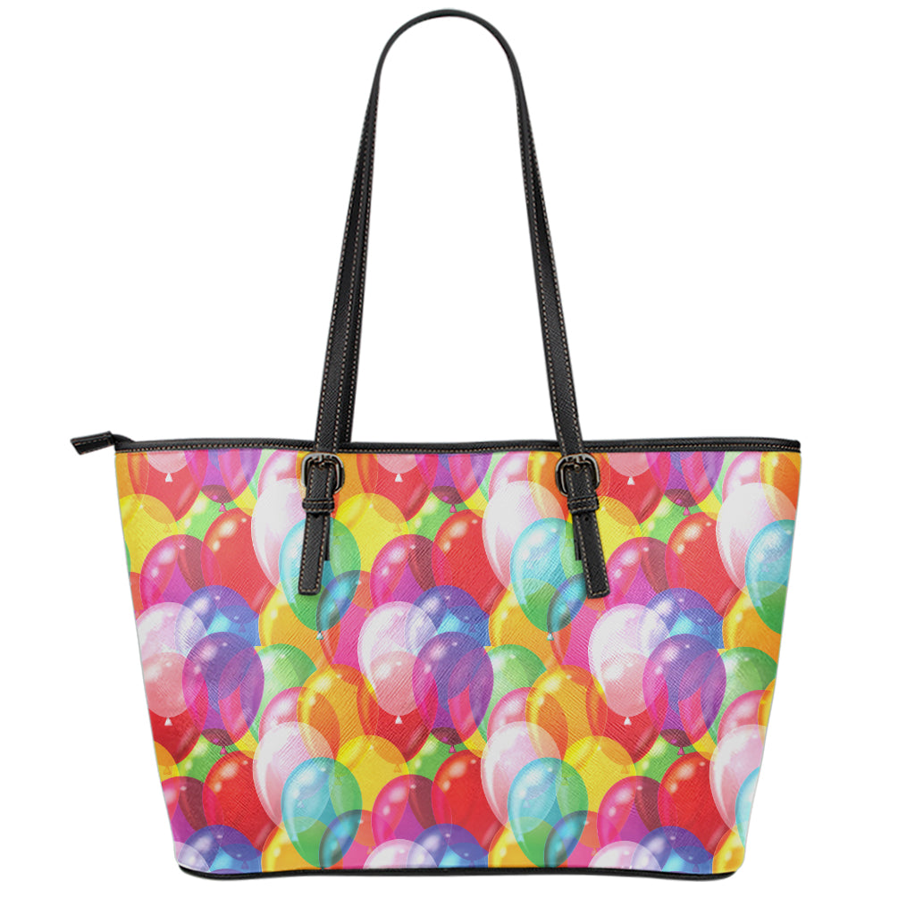 Colorful Balloon Pattern Print Leather Tote Bag