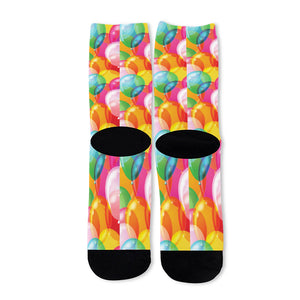 Colorful Balloon Pattern Print Long Socks