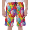 Colorful Balloon Pattern Print Men's Beach Shorts