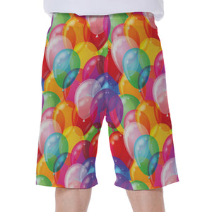 Colorful Balloon Pattern Print Men's Beach Shorts