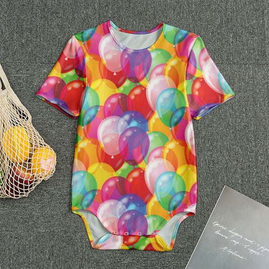Colorful Balloon Pattern Print Men's Bodysuit
