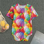 Colorful Balloon Pattern Print Men's Bodysuit