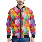 Colorful Balloon Pattern Print Men's Bomber Jacket