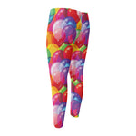 Colorful Balloon Pattern Print Men's Compression Pants