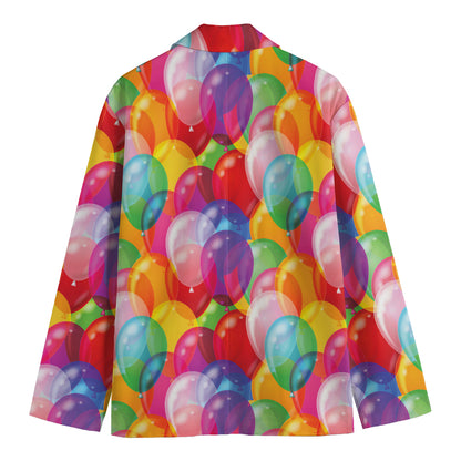 Colorful Balloon Pattern Print Men's Cotton Blazer