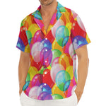 Colorful Balloon Pattern Print Men's Deep V-Neck Shirt