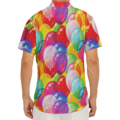 Colorful Balloon Pattern Print Men's Deep V-Neck Shirt