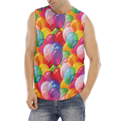 Colorful Balloon Pattern Print Men's Fitness Tank Top