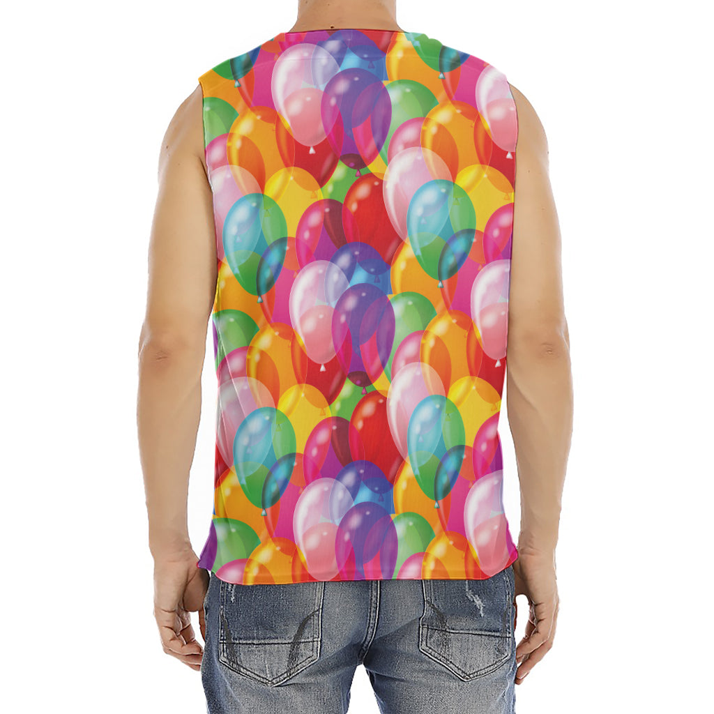 Colorful Balloon Pattern Print Men's Fitness Tank Top