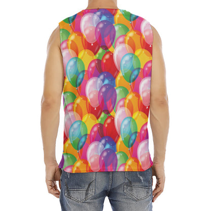 Colorful Balloon Pattern Print Men's Fitness Tank Top