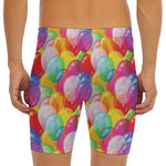 Colorful Balloon Pattern Print Men's Long Boxer Briefs
