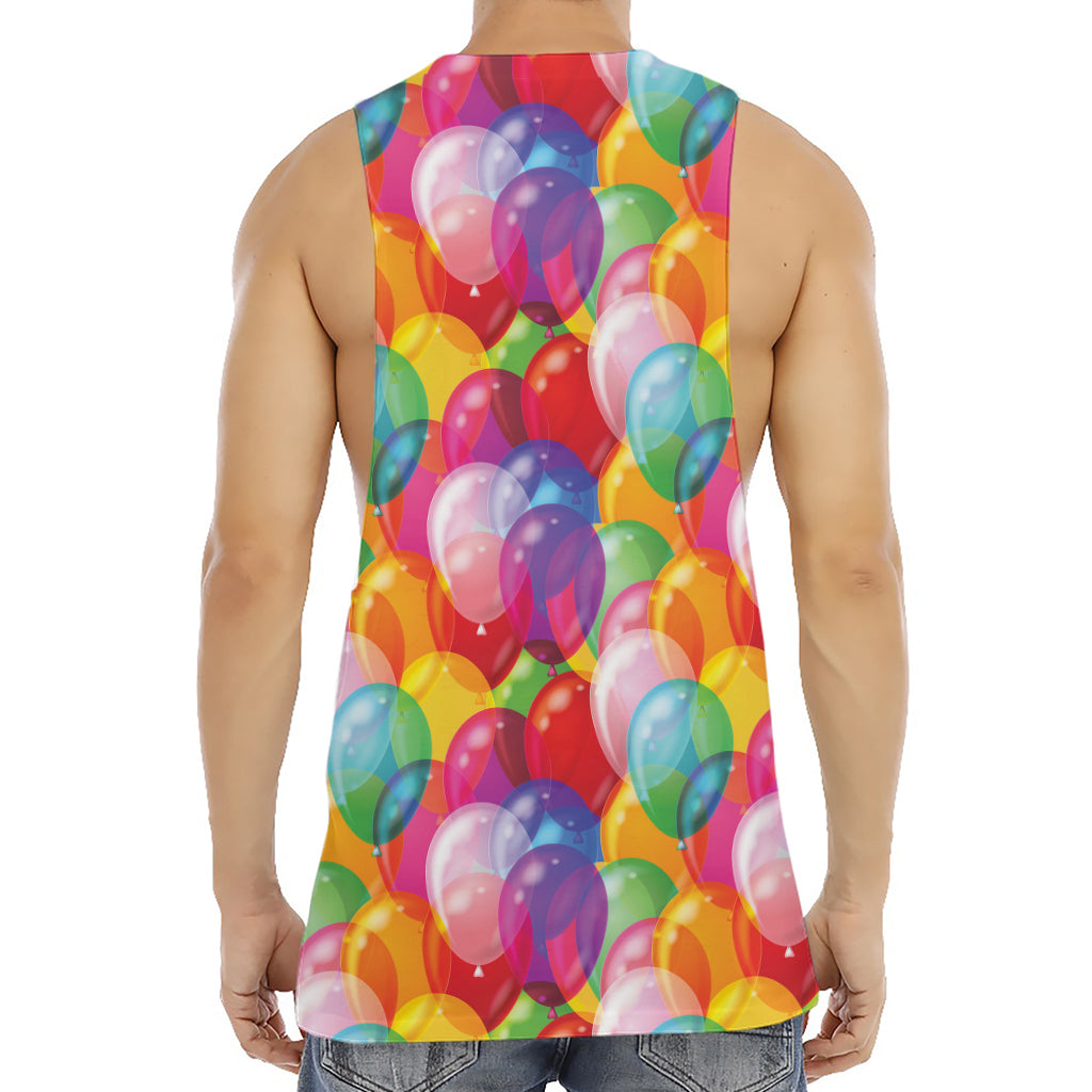 Colorful Balloon Pattern Print Men's Muscle Tank Top