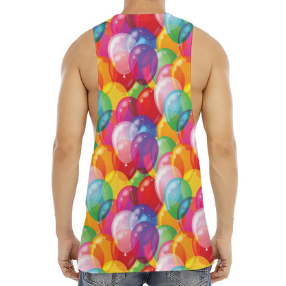 Colorful Balloon Pattern Print Men's Muscle Tank Top
