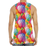 Colorful Balloon Pattern Print Men's Muscle Tank Top