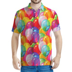 Colorful Balloon Pattern Print Men's Polo Shirt