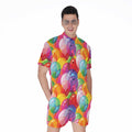 Colorful Balloon Pattern Print Men's Romper