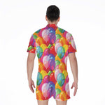 Colorful Balloon Pattern Print Men's Rompers