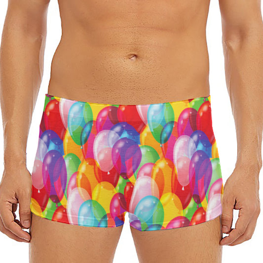 Colorful Balloon Pattern Print Men's Short Boxer Briefs