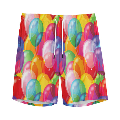 Colorful Balloon Pattern Print Men's Sports Shorts