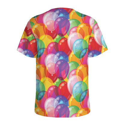 Colorful Balloon Pattern Print Men's Sports T-Shirt