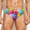 Colorful Balloon Pattern Print Men's Swim Briefs