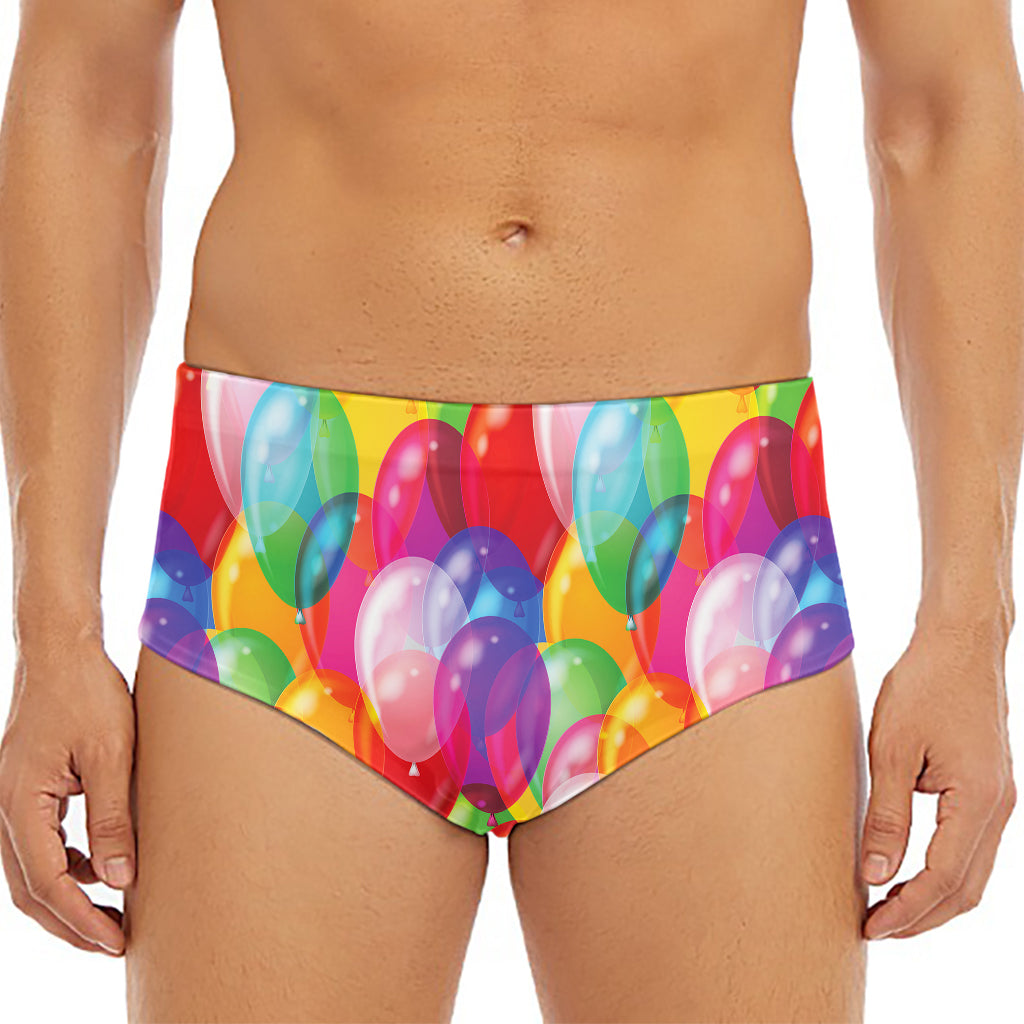 Colorful Balloon Pattern Print Men's Triangle Swim Briefs