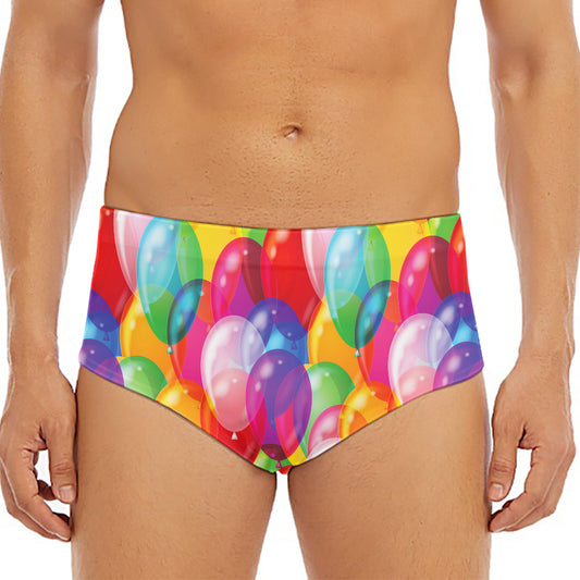Colorful Balloon Pattern Print Men's Triangle Swim Briefs