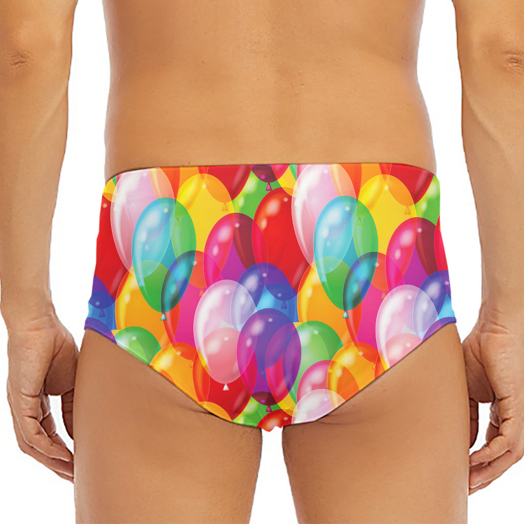 Colorful Balloon Pattern Print Men's Triangle Swim Briefs