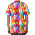 Colorful Balloon Pattern Print Men's Velvet T-Shirt