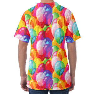 Colorful Balloon Pattern Print Men's Velvet T-Shirt