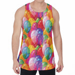 Colorful Balloon Pattern Print Men's Velvet Tank Top