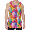 Colorful Balloon Pattern Print Men's Velvet Tank Top