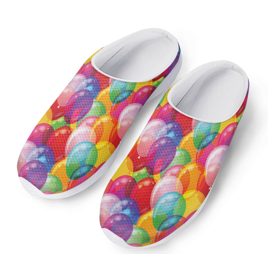 Colorful Balloon Pattern Print Mesh Casual Shoes
