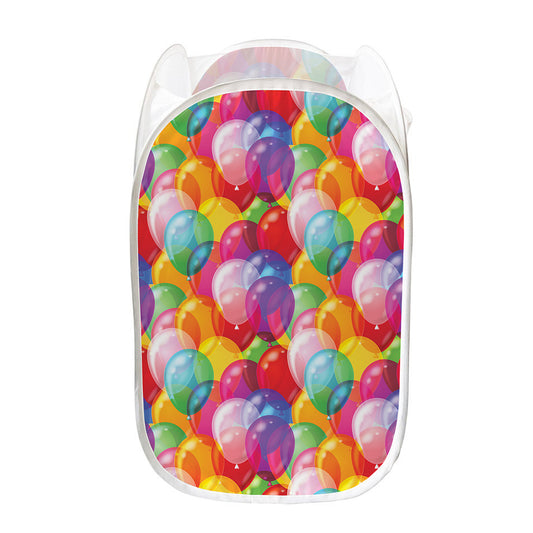 Colorful Balloon Pattern Print Mesh Laundry Hamper