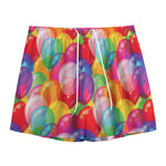 Colorful Balloon Pattern Print Mesh Shorts