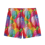 Colorful Balloon Pattern Print Mesh Shorts