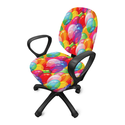 Colorful Balloon Pattern Print Office Chair Cover