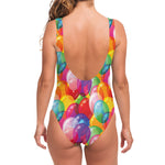 Colorful Balloon Pattern Print One Piece Swimsuit