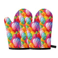 Colorful Balloon Pattern Print Oven Mitts
