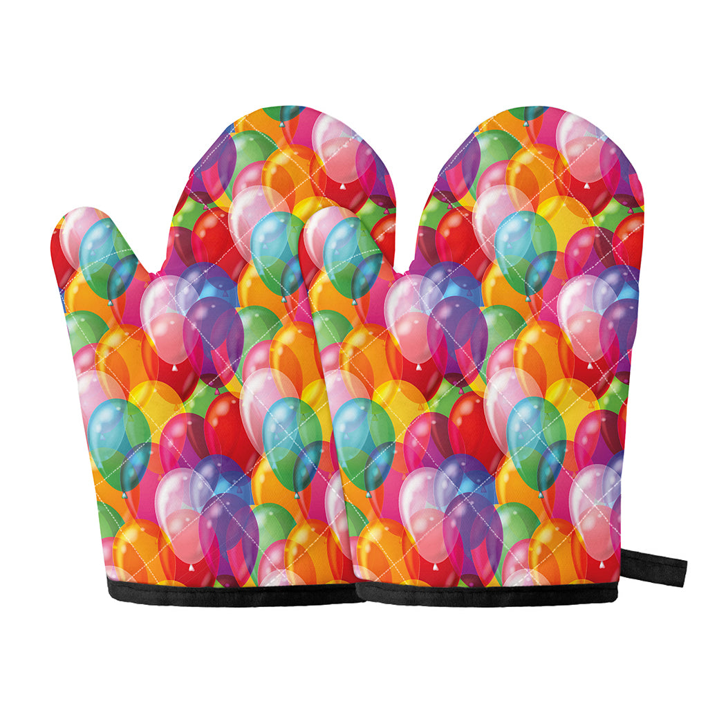 Colorful Balloon Pattern Print Oven Mitts