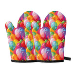Colorful Balloon Pattern Print Oven Mitts