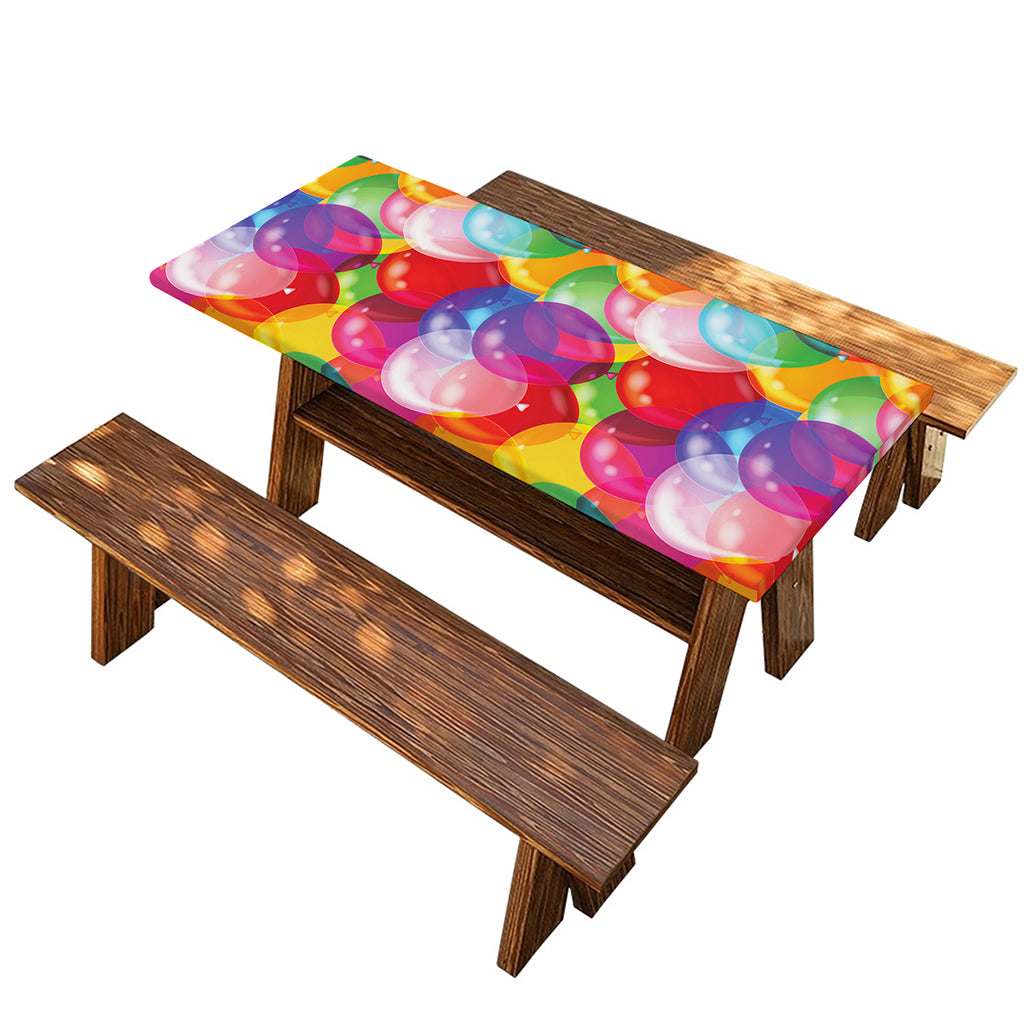 Colorful Balloon Pattern Print Picnic Table Cover