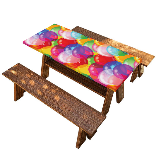 Colorful Balloon Pattern Print Picnic Table Cover
